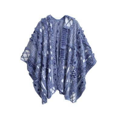 Fur lined Knit Shawl