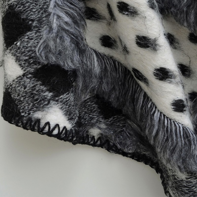 Fur lined Knit Shawl