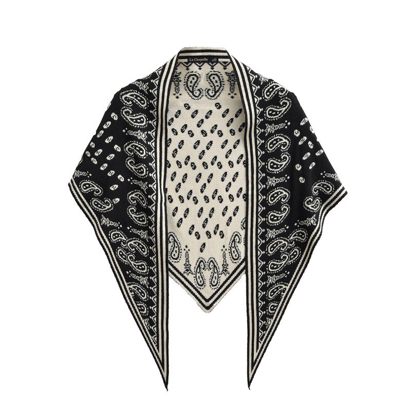 Stylish Double Sided Jacquard Knit Shawl