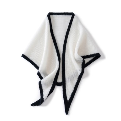 Color Blocked Warm Triangle Shawl