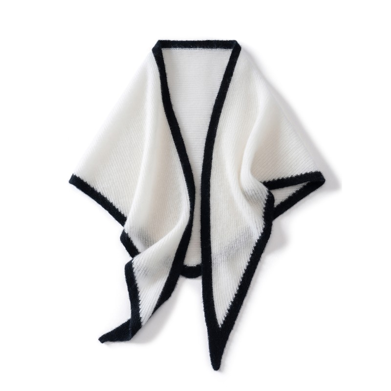 Color Blocked Warm Triangle Shawl