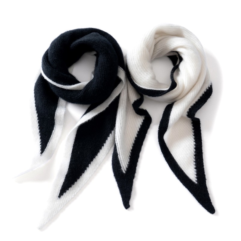 Color Blocked Warm Triangle Shawl