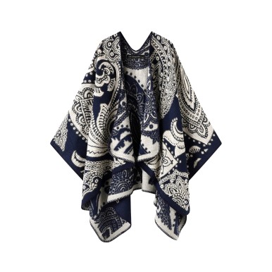 Vintage Faux Cashmere Jacquard Shawl