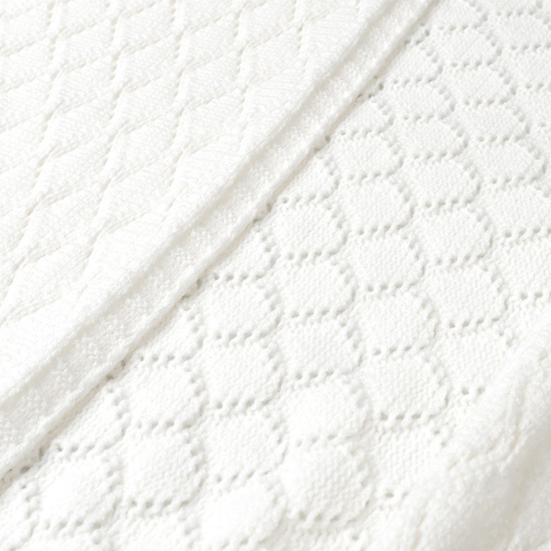 Diamond Pattern Tassel Knit Shawl