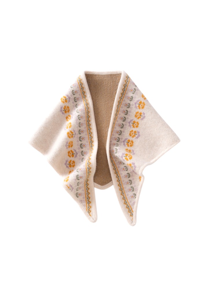 Floral Jacquard Cashmere Shawl
