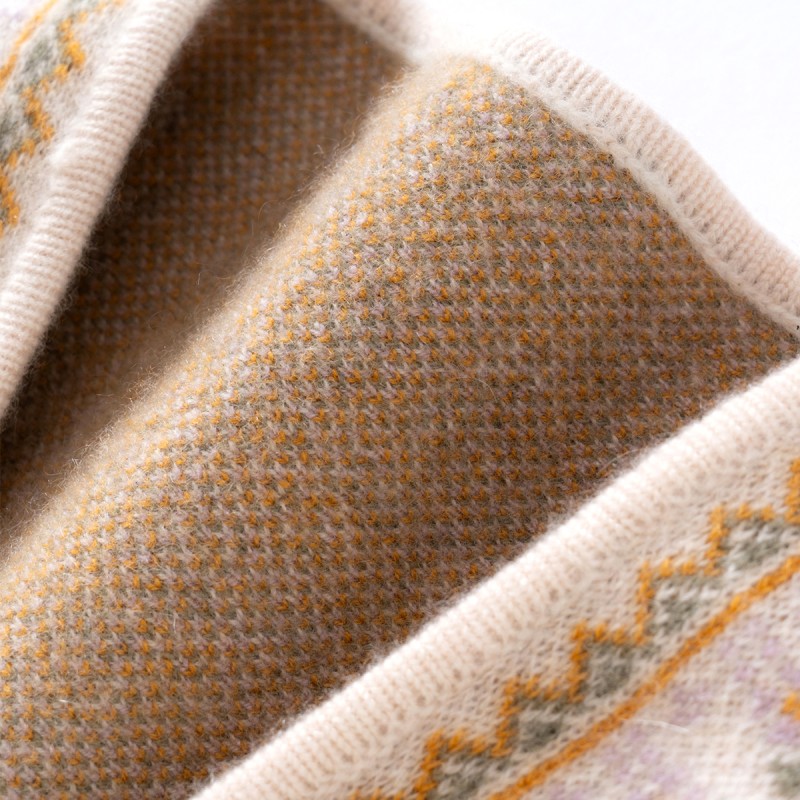 Floral Jacquard Cashmere Shawl