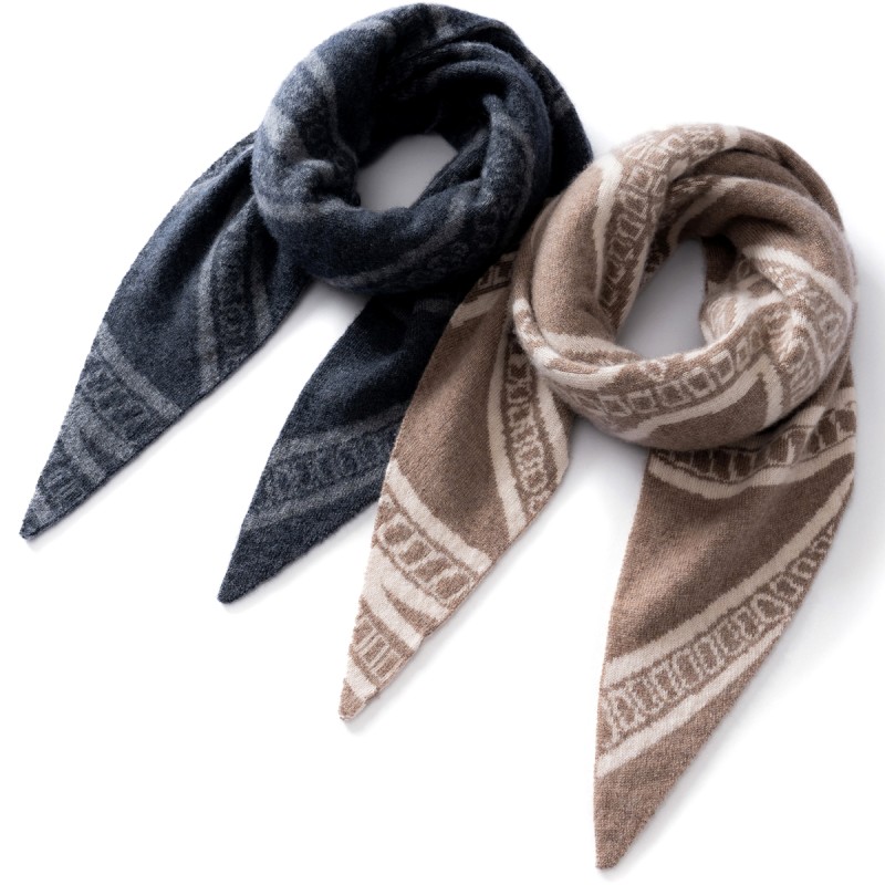 Color Blocked Striped Winter Shawl